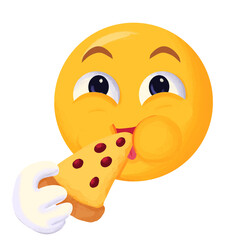 emoji eating pizza