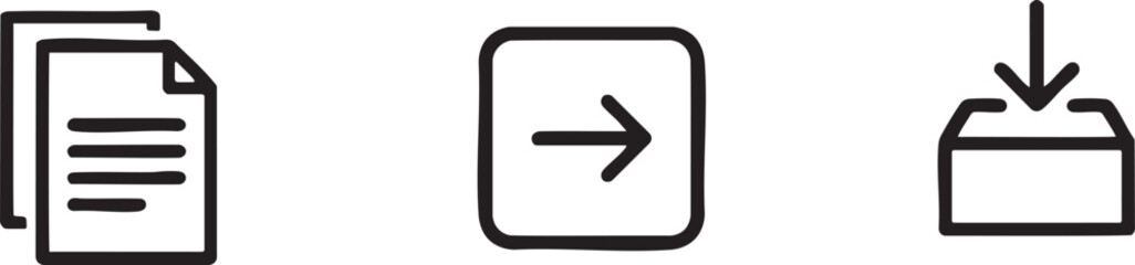 Obraz premium Document Upload Icons Set File Export