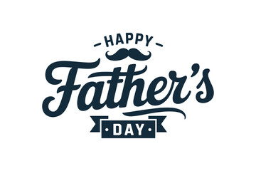 Obraz premium A Happy Father's Day vector graphic with a mustache and banner