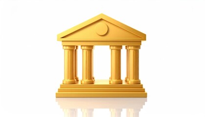 Obraz premium A golden neoclassical-style building, symbolic of law and order, prominently displayed