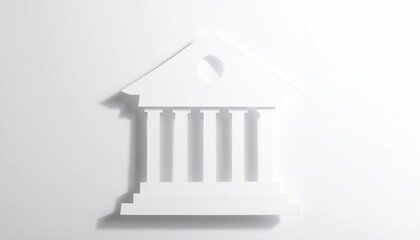 A minimalistic icon of a building representing law and order or a historical institution