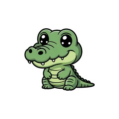 Obraz premium cute and funny crocodile vector illustration