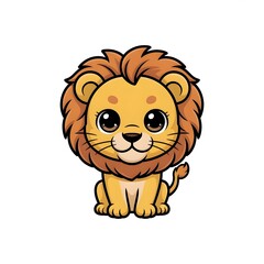 Obraz premium cute and funny lion vector illustration