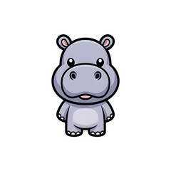 Fototapeta premium cute and funny hippo vector illustration