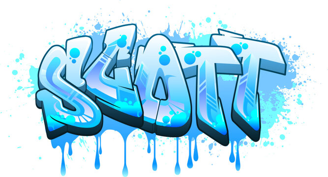 Scott - Graffiti Styled Urban Street Art Tagging Name Design