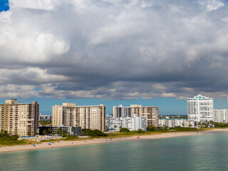 Fototapeta premium Condominium buildings on Lauderdale By The Sea Beach 2026 aerial photo