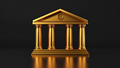 A stunning golden structure stands with its pillars and elegant design. The image conveys sophistication and luxury