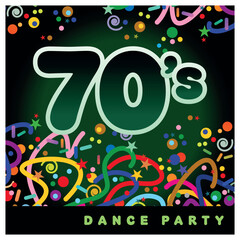 Fototapeta premium Vector illustration on the theme of the 1970s