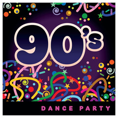 Vector illustration on the theme of the 1990s