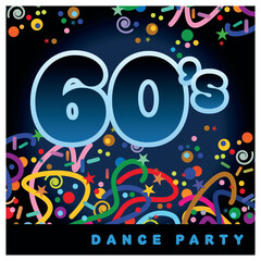 Vector illustration on the theme of the 1960s