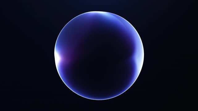 Minimal blue and purple glowing energy orb with smooth corporate style motion, abstract digital sphere for business and technology visuals, seamless loop.