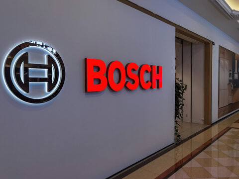 The retail shop of Bosch in a shopping mall. Bosch is a German multinational engineering and technology company.