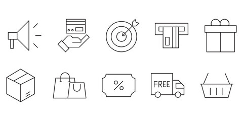 Shopping icon set