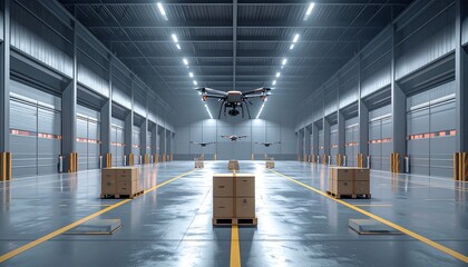 Autonomous Drones Flying Over Cardboard Boxes in a Warehouse Environment