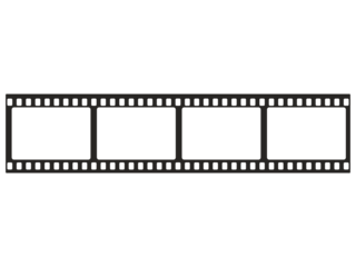 film strip isolated on white. Film strip frame. Classic retro movie reel border and empty photo tape template