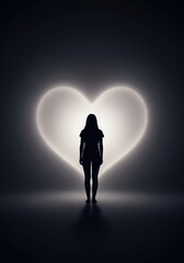 Obraz premium Self Love and Emotional Healing Silhouette Concept