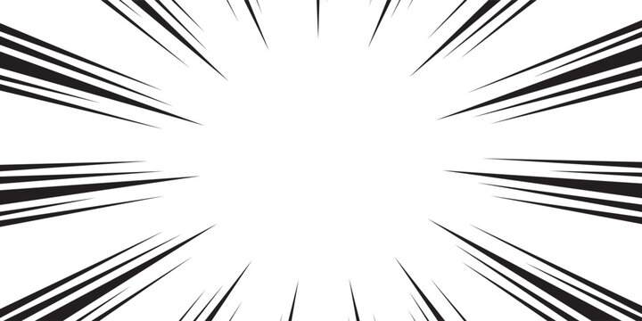 Fast speed lines on white background. Anime comic speed lines movement effect. Vector illustration.