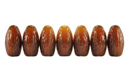 Seven-Glossy-Amber-Dates-Aligned-in-Minimalist-Background-7-Pack-for-Stock-Photography.png
