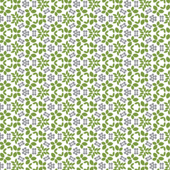 Seamless Green Geometric Floral Pattern