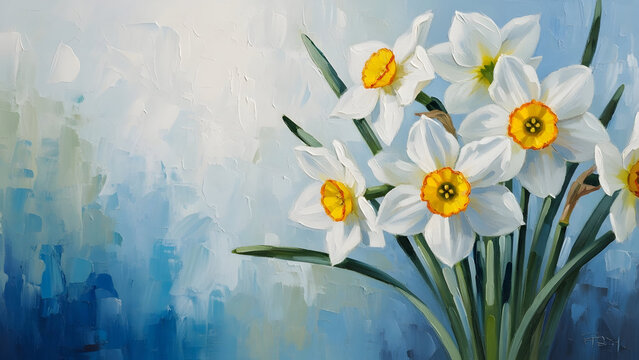 St david's day daffodils bouquet celebrating welsh culture with white and yellow flowers - Powered by Adobe