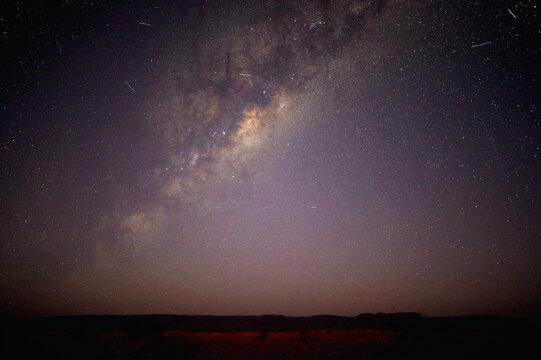 Night landscape with the Milky Way in Namibia