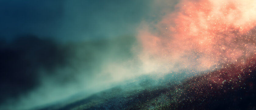 Vintage film overlay effect with light leaks and dust particles on dark textured background creative abstract style - Powered by Adobe