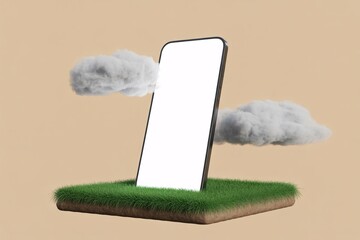 3d smart agriculture technology concept with mobile app farming management illustration.