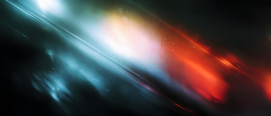 Abstract light leak with dust and motion blur on retro film grain texture creative background pattern