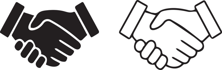 Obraz premium Handshake in black and white handshakes transparent background