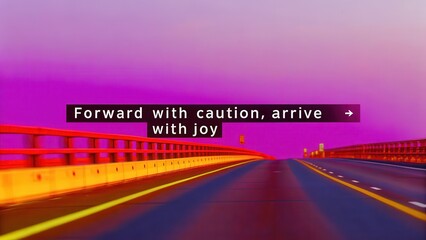 Abstract illustration of a long straight road at dusk