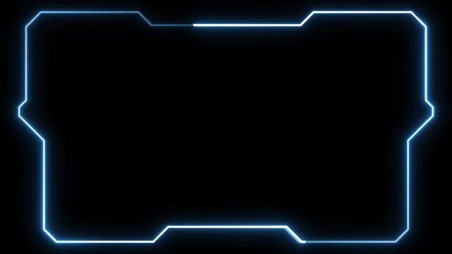 Glowing Futuristic digital blue color HUD icon cyber frame technology for video . Hud frames blue user interface elements design modern technology futuristic control panel screen digital hologram. 4K 