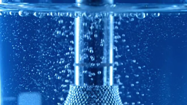 Green Hydrogen Electrolysis Bubbles on Platinum Electrode Macro