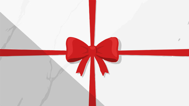 A simple graphic of a red ribbon tied into a bow on a white surface