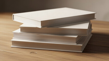 Realistic stack of hardcover books mockup for editorial design, publishing branding, education, and book cover presentation.