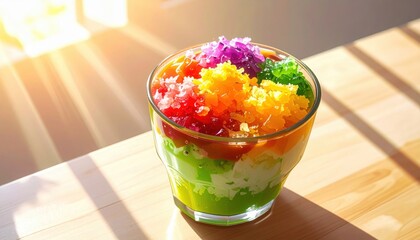 Enjoying Halo Halo in the Philippines on a sunny day with colorful ingredients and refreshing flavors