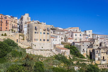 Fototapeta premium View on the historic part of Salemi, small town located in Trapani Province of Sicily Island in Italy