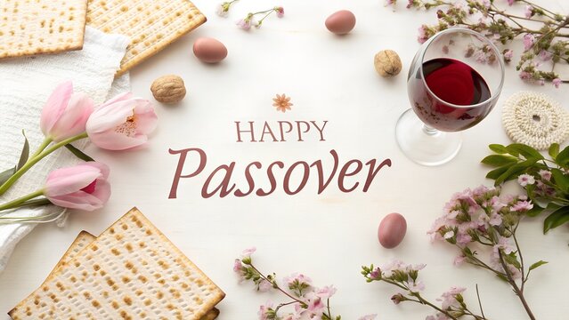 Passover Holiday Poster Design Warm Pastel Palette