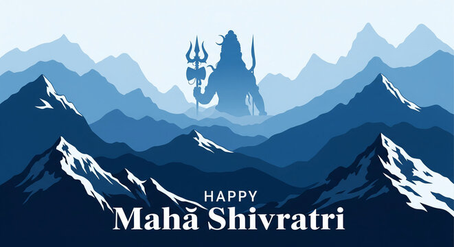 Maha Shivratri Festival Vector Background with Lord Shiva, Shivling, and Trishul