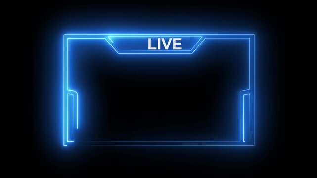 live streaming neon text frame animation box frame neon frame live streaming game live Stream overlay animation for live streaming video.
