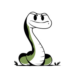 Fototapeta premium Anaconda. Anaconda simple black and white line art vector logo