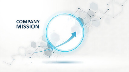 Obraz premium Illustration with Company Mission text and a rising arrow