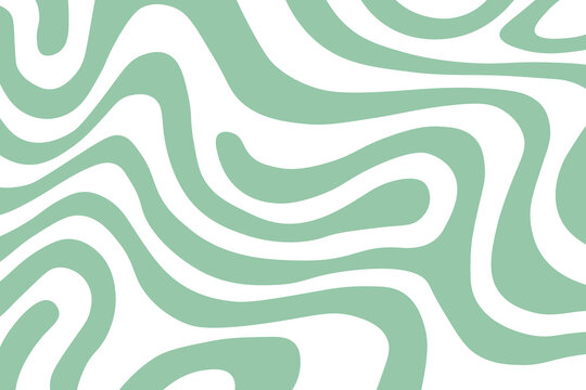 A mint green and white abstract wavy pattern design with smooth flowing lines and curves on a plain background