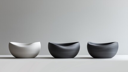 Modern Minimalist Bowls in Neutral Tones for Contemporary Decor