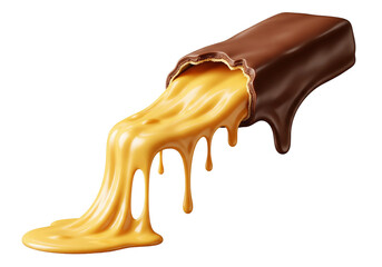 Bitten Chocolate Bar with Flowing Caramel