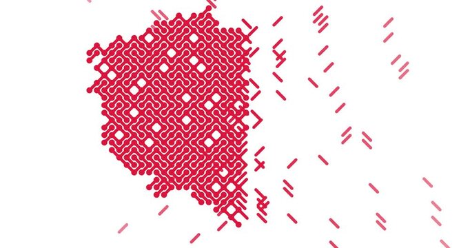 Dynamic Diagonal Slides Forming Poland Map Silhouette Animation