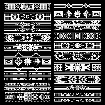 Nineteen ornamental elements for creating decorative frames or other design projects. Vector set