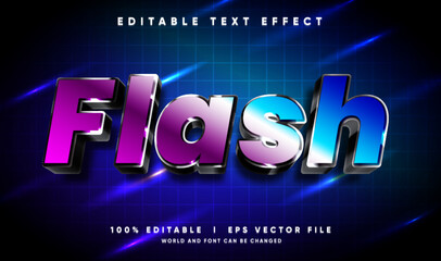 flash 3d vector text effect with modern style