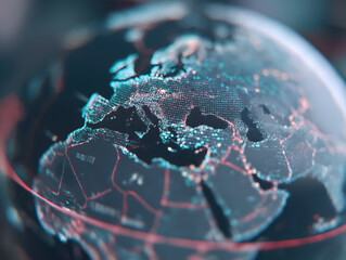 Modern global news channel background with a glowing digital globe