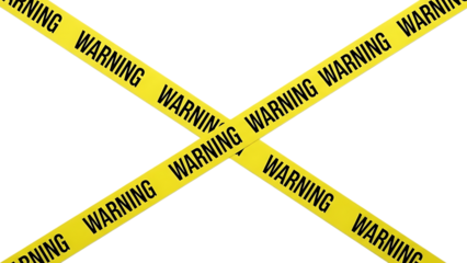 Yellow Warning Tape On transparent Background