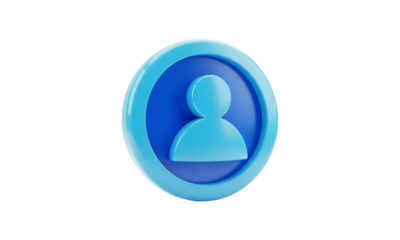 Blue 3d Person Icon On transparent Background